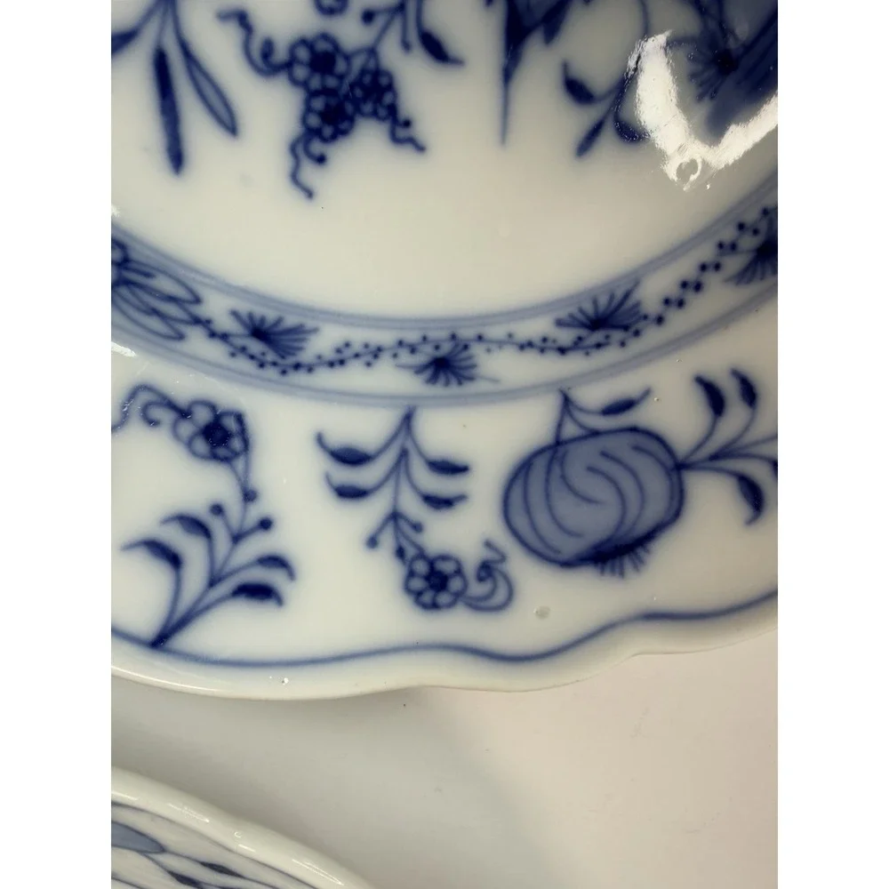 Antique Carl Teichert Meissen Blue Onion 8 1/4
